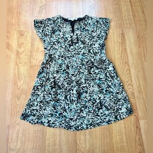 LOFT Women’s Petites Short Sleeve V-Neck Pattern Printed Swing Dress Size XXSP